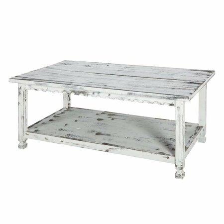KD CAMA DE BEBE 42 in. Country Cottage Coffee Table White Antique KD3236223